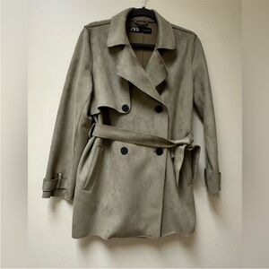 Zara Women's Classic Green Trench Coat